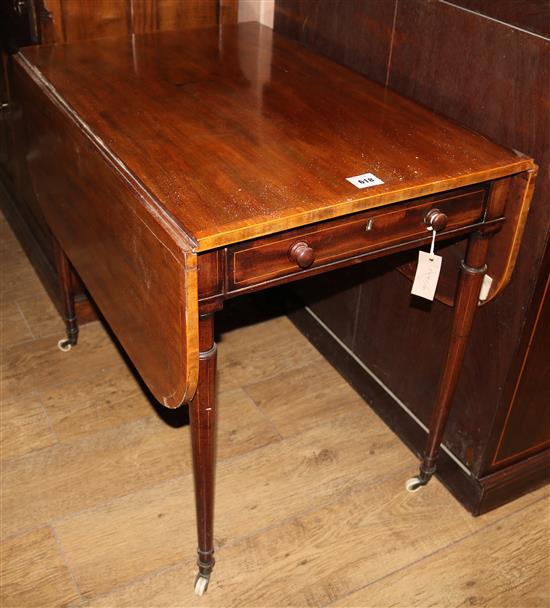 A Regency boxwood strung crossbanded mahogany Pembroke table, W.2ft 9in. H.2ft 5in.